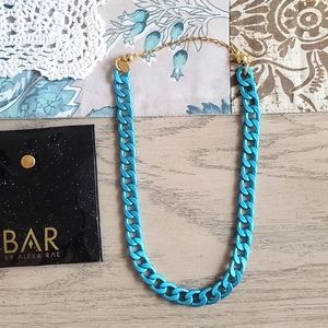 Cuban Chain Link Magnetic Necklace Metallic Pale Aqua